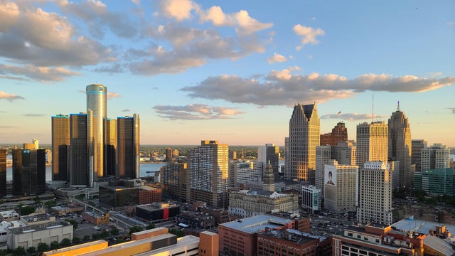 Dusk glow in Detroit 