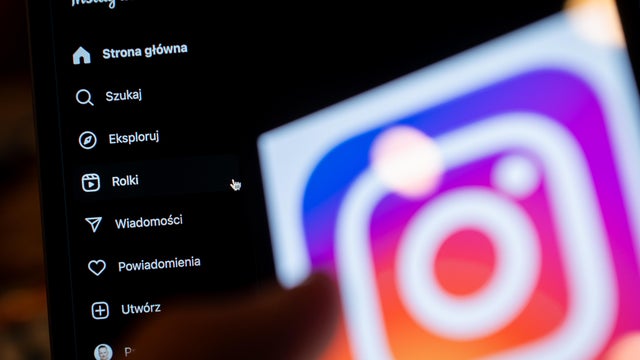In this photo illustration, the Instagram logo seen 