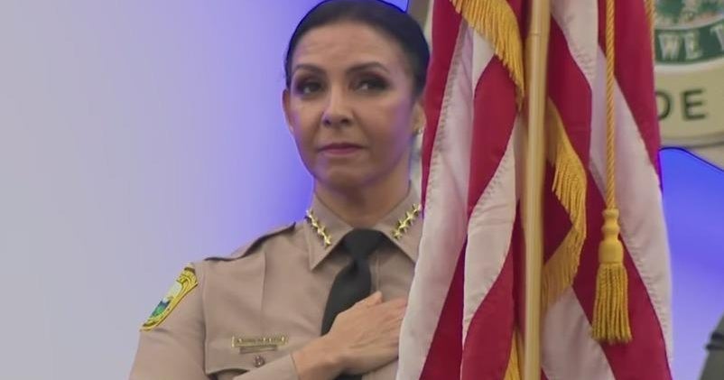 Lauren sits with Miami-Dade's first female sheriff, Rosie Cordero-Stutz 